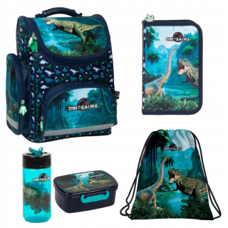 ŠKOLSKÉ TAŠKA PRE CHLAPECKA, ERGONOMICKÁ DERFORMA JUNGLE DINOSAURS + 4 ďalšie produkty